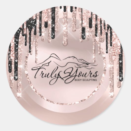 Sticker Rond Logo Beauté Body Sclupting Drivers Rose Parties sc (Devant)