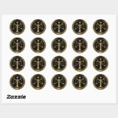 Sticker Rond Logo Black And Gold Justice Monogramme (Feuille)