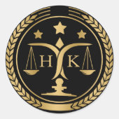 Sticker Rond Logo Black And Gold Justice Monogramme (Devant)