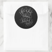 Sticker Rond Logo Black & Silver Rock & Roll (Sac)