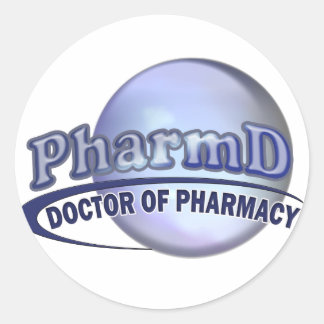 Sticker Rond LOGO BLEU PharmD - DOCTEUR DE PHARMACIE