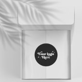 Sticker Rond Logo Boho noir et blanc pour petites entreprises