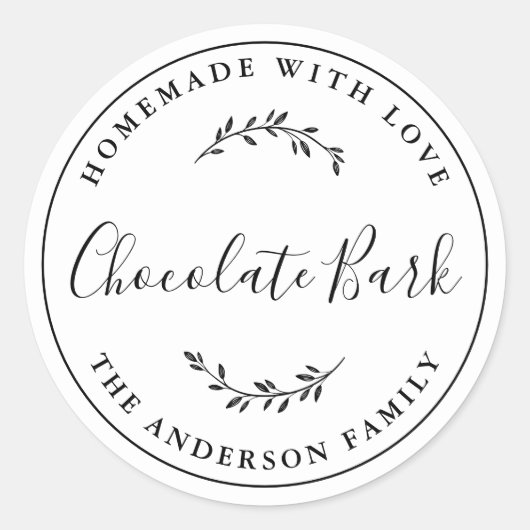 Sticker Rond Logo Botanique Élégant Cadeau De Cuisson Maison (Devant)