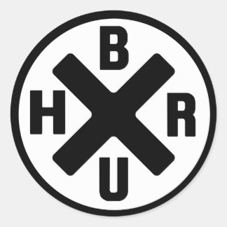 Sticker Rond Logo Bruh black-white