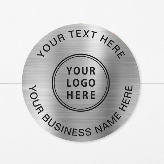 Sticker Rond Logo Business Argent