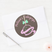 Sticker Rond Logo Cakepop Bannière Bow boulangerie maison torch (Enveloppe)