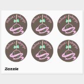 Sticker Rond Logo Cakepop Bannière Bow boulangerie maison torch (Feuille)