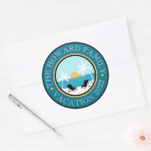 Sticker Rond Logo Chaises de Plage Coucher de Soleil (Enveloppe)
