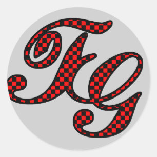 Sticker Rond Logo checkered de TG