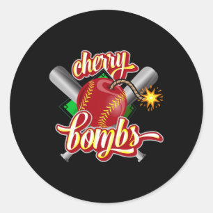 Sticker Rond Logo Cherry Bombs Équipe Softll Correspondance Pou
