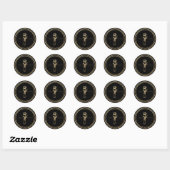 Sticker Rond Logo Chic Bohème Golden Floral (Feuille)