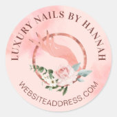 Sticker Rond Logo Chic Floral Nail Art Manicure Hand Nail Salon (Devant)