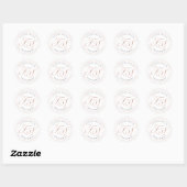 Sticker Rond Logo Chic Navy Blue & Rose Gold (Feuille)