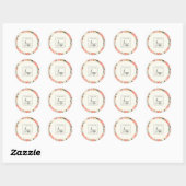 Sticker Rond Logo Chic orange rose rose vert Ambrosia (Feuille)