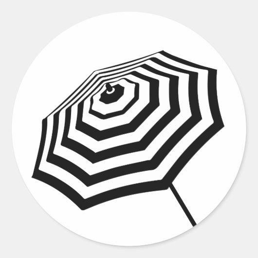 Sticker Rond Logo Chic Parapluie De Plage (Devant)