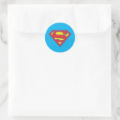 Sticker Rond Logo classique Supergirl avec fond bleu (Sac)