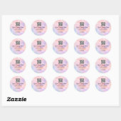 Sticker Rond Logo Code QR Promo Holographique Floral Wreath (Feuille)
