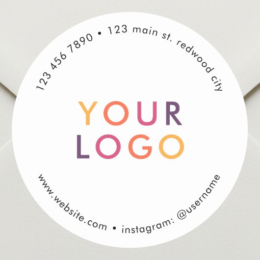 Sticker Rond Logo commercial Blanc marketing
