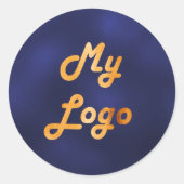 Sticker Rond logo commercial d'image en or bleu marine (Devant)