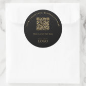Sticker Rond Logo commercial promotionnel noir et or Code QR (Sac)