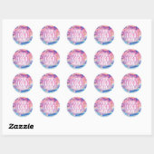 Sticker Rond Logo Confetti Parties scintillant Holographe rose  (Feuille)