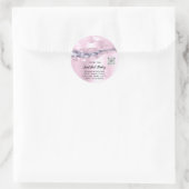 Sticker Rond Logo cosmétique Merci QR Code Rose PurpleGlitter (Sac)