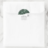 Sticker Rond Logo cosmétique MerciQRCode Bois Vert Blanc (Sac)