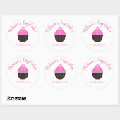 Sticker Rond Logo Cupcake Saupoudrer Boulangerie Maison (Feuille)