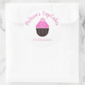 Sticker Rond Logo Cupcake Saupoudrer Boulangerie Maison (Sac)