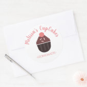 Sticker Rond Logo Cupcake Saupoudrer Boulangerie Maison (Enveloppe)