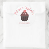 Sticker Rond Logo Cupcake Saupoudrer Boulangerie Maison (Sac)