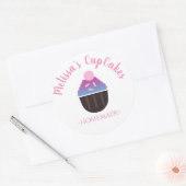 Sticker Rond Logo Cupcake Saupoudrer Boulangerie Maison (Enveloppe)