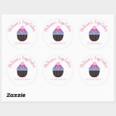 Sticker Rond Logo Cupcake Saupoudrer Boulangerie Maison (Feuille)