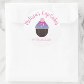 Sticker Rond Logo Cupcake Saupoudrer Boulangerie Maison (Sac)
