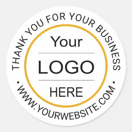 Sticker Rond Logo customisé de l'entreprise "Merci pour votre e (Devant)