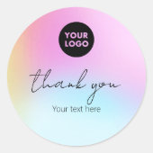 Sticker Rond Logo Cute Pastel Rainbow Merci Small Business (Devant)