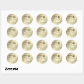 Sticker Rond Logo d'abeille or script bee ferme miel pot (Feuille)