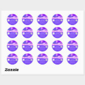 Sticker Rond Logo d'achat Merci QR Code Parties scintillant ble (Feuille)