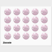 Sticker Rond Logo d'achat Merci QR Code rose (Feuille)