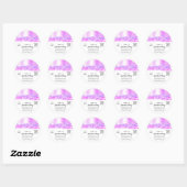 Sticker Rond Logo d'achat Merci QR Code rose blanc (Feuille)