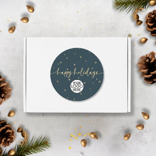 Sticker Rond Logo d'affaires minimaliste moderne Happy Holidays