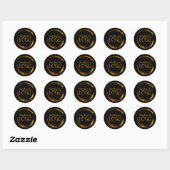 Sticker Rond Logo d'affaires moderne Circle sur Noir (Feuille)