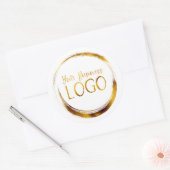 Sticker Rond Logo d'affaires sur le Promo blanc (Enveloppe)