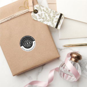 Sticker Rond Logo d'affaires sur mesure promotionnel noir blanc