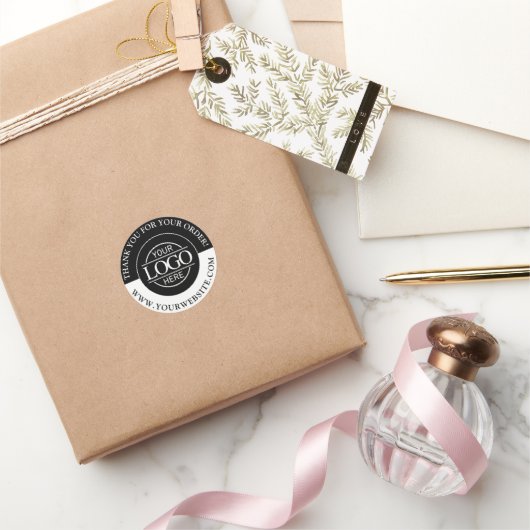 Sticker Rond Logo d'affaires sur mesure promotionnel noir blanc (Cadeaux)