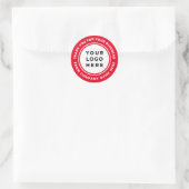 Sticker Rond Logo d'application des bordures rouges Merci (Sac)