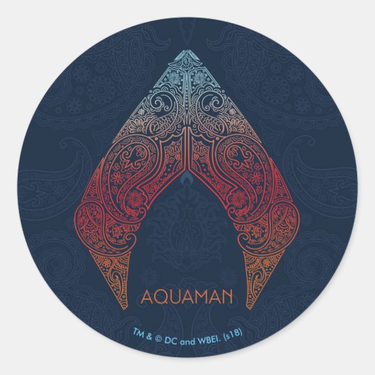 Sticker Rond Logo d'Aquaman | Paisley Aquaman (Devant)