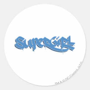 Sticker Rond Logo de bleu de Supergirl