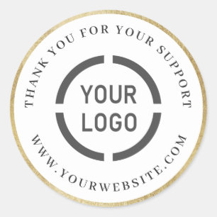 Sticker Rond Logo de bordure en faux or moderne entreprise merc