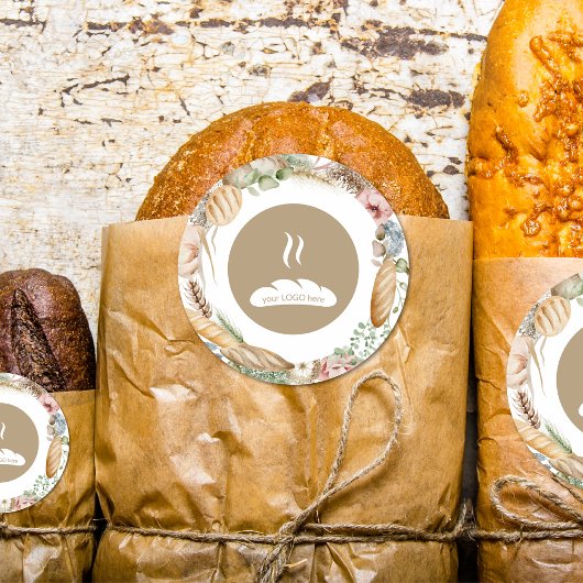 Sticker Rond Logo de boulangerie Boho